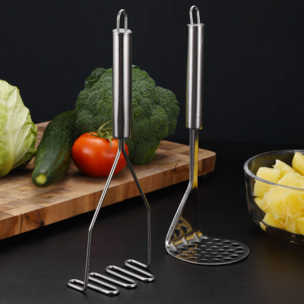 Stainless Steel Manual Potato Press; Baby Food Masher; Wavy Potato Press; Kitchen Gadgets - Image 5