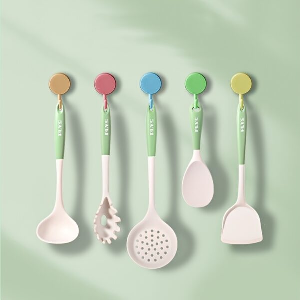 4pcs/5pcs/7pcs Food Grade Silicone Spatula Non-stick Pan Special Cooking Shovel; Kitchen Utensils Set; Household Soup Spoon Leak Spoon; Kitchen Tools - Image 2