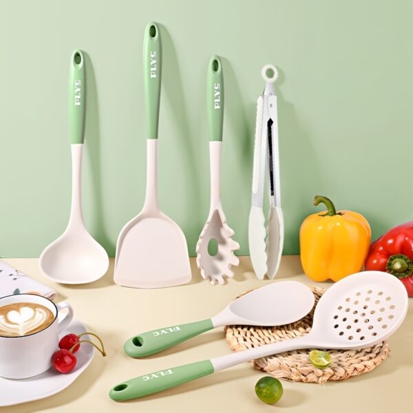 4pcs/5pcs/7pcs Food Grade Silicone Spatula Non-stick Pan Special Cooking Shovel; Kitchen Utensils Set; Household Soup Spoon Leak Spoon; Kitchen Tools - Image 6