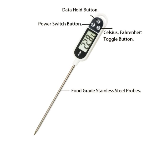 1pc; -58F?~572F?; 304 Food Grade Stainless Steel; Probe Type Electronic Thermometer - Image 4