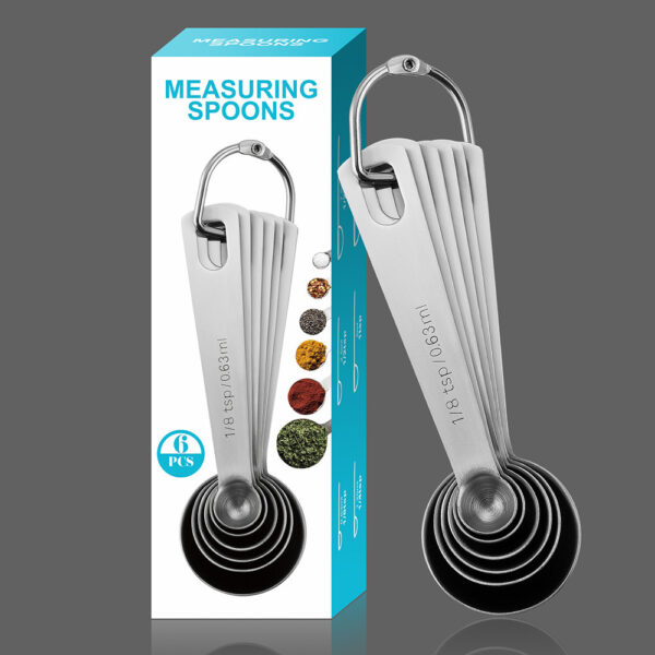 Stainless Steel Measuring Spoons; 6pcs Seasoning Measuring Spoons Thicken 1.2mm - Image 2