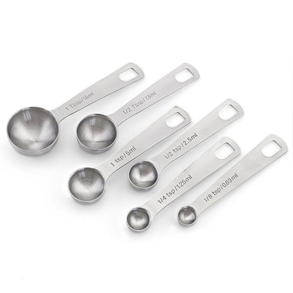 Stainless Steel Measuring Spoons; 6pcs Seasoning Measuring Spoons Thicken 1.2mm - Image 5