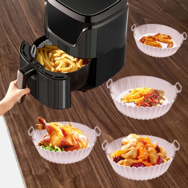 1/2pcs Air Fryer Silicone Pot; Reusable Air Fryer Liners; Silicone Air Fryer Basket; Food Safe Air Fryer Accessories - Image 3