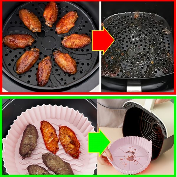 1/2pcs Air Fryer Silicone Pot; Reusable Air Fryer Liners; Silicone Air Fryer Basket; Food Safe Air Fryer Accessories - Image 4