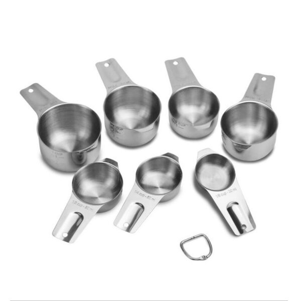 Stainless Steel 7-Piece Measuring Cups Baking Cooking Tool - Image 2