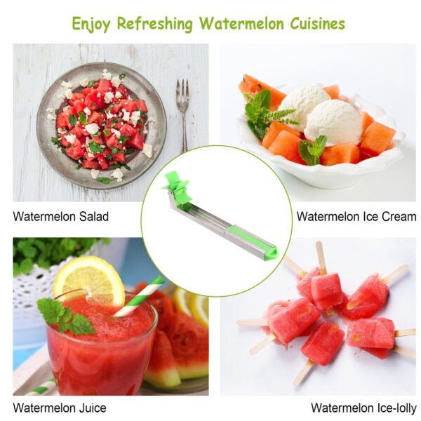 Watermelon Slicer Stainless Steel Watermelon Cubes Windmill Cutter Melon Knife Fruit Tools Kitchen Gadgets - Image 2