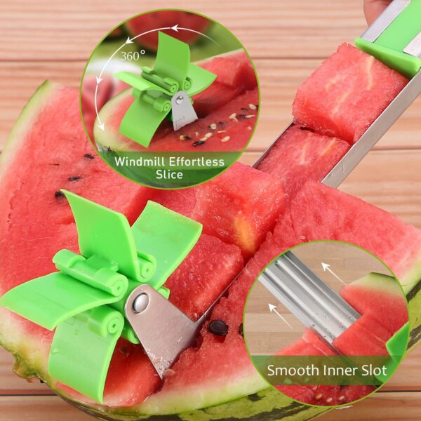 Watermelon Slicer Stainless Steel Watermelon Cubes Windmill Cutter Melon Knife Fruit Tools Kitchen Gadgets - Image 5