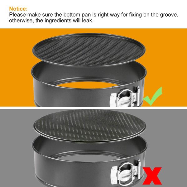 Non Stick Springform Cake Pan Leakproof 9in 10in 11in Bakeware Pan with Removable Bottom 3Pcs Per Set - Image 9