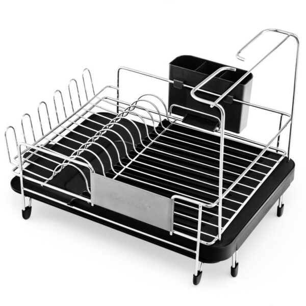 Stainless Steel Expandable Dish Rack with Drainboard and Swivel Spout - Image 5