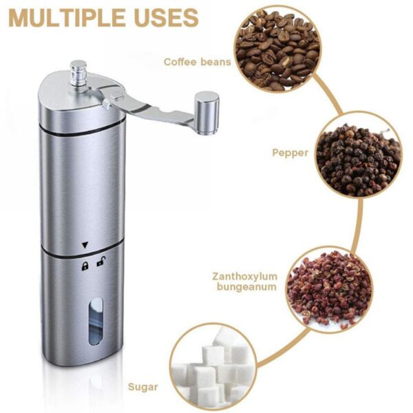 Hand Crank Pepper Conical Burr Grinder Coffee Beans Mill Muller Stainless Steel - Image 8