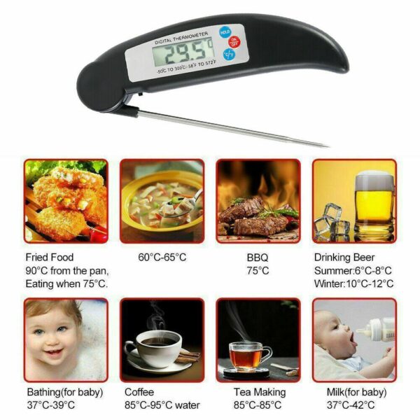 Instant-Read Meat Thermometer Digital Electronic Food Temp Kitchen Cooking Grill - Image 10