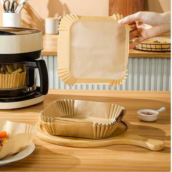 Air Fryer Disposable Paper Liners Parchment Paper Liner Non-Stick Air Fryer Paper Pads Oil Resistant Baking Paper Air Fryer Disposable Paper Liner Non-stick Disposable Liners - Image 8