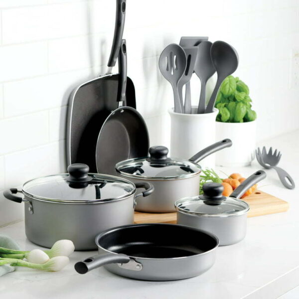 Tramontina 15 Pc Cookware Set Silver Aluminum Nonstick - Image 3