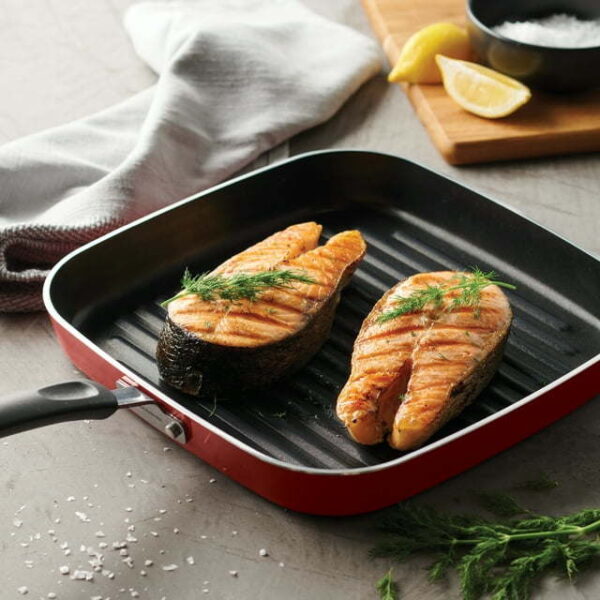 Tramontina EveryDay 11 in Aluminum Nonstick Square Grill Pan Red - Image 3