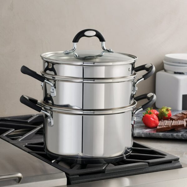 Tramontina Stainless Steel 3 Quart Steamer & Double-Boiler, 4 Piece - Image 3