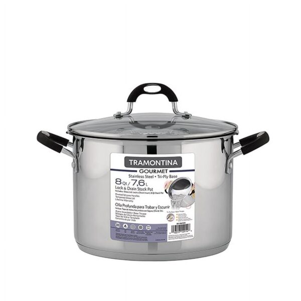 Tramontina Gourmet Stainless Steel 8 Quart Lock and Drain Stock Pot - Image 2