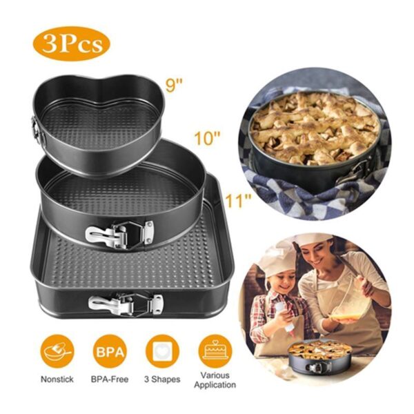 Removable Bottom 3Pcs/Set Non-stick Springform Cake Pan - Image 3