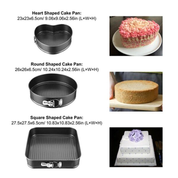 Removable Bottom 3Pcs/Set Non-stick Springform Cake Pan - Image 4