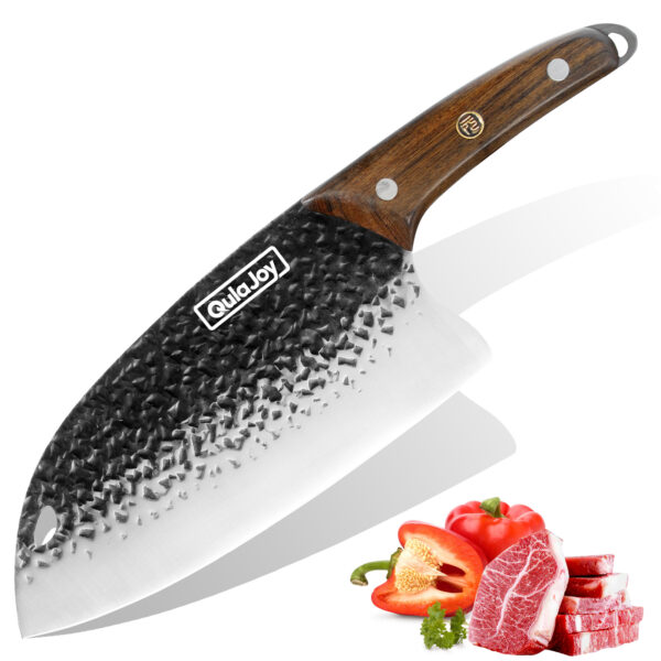 Qulajoy Meat Cleaver Knife - 7.3 Inch High Carbon Stainless Steel Butcher Knife For Meat Cutting Slicing Vegetables- Professional Chopper Knife For Home Kitchen Chef Knife - Image 12