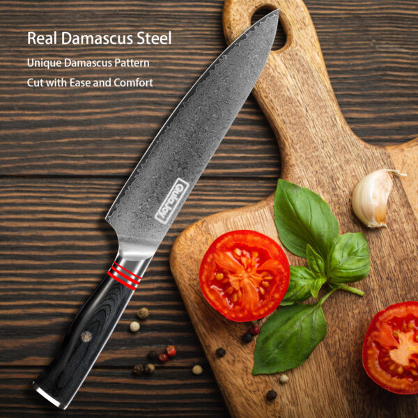 Qulajoy VG10 Chef Knife, 67-Layers Japanese Damascus Knife, 8 Inch Kitchen Knife With Ergonomic Handle, Razor Slicing Knife For Meat, Vegetable - Image 4