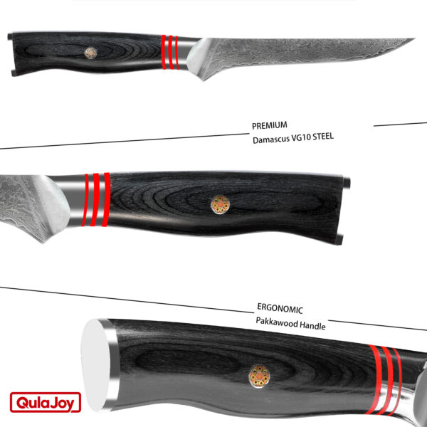 Qulajoy VG10 Chef Knife, 67-Layers Japanese Damascus Knife, 8 Inch Kitchen Knife With Ergonomic Handle, Razor Slicing Knife For Meat, Vegetable - Image 7