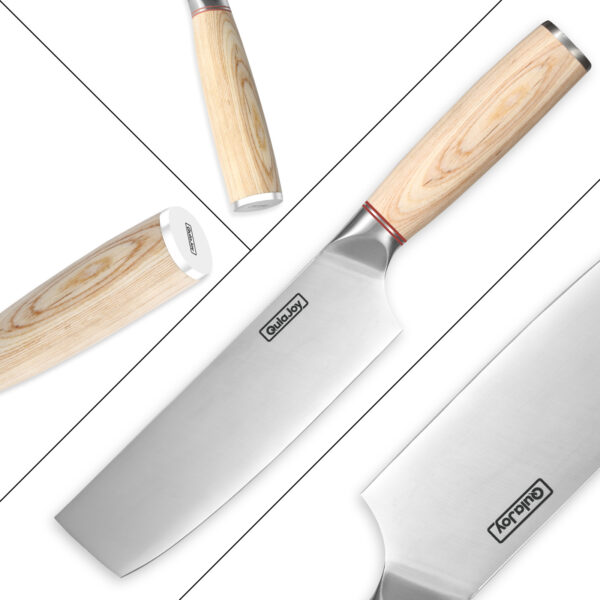 Qulajoy Vegetable Cleaver - Japanese Cleaver Chopping Knife High Carbon Stainless Steel Knives With Wooden Handle - Image 11