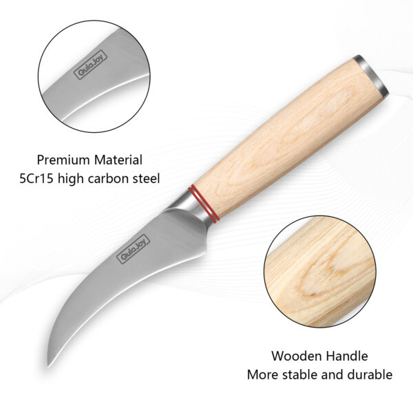 Qulajoy Vegetable Cleaver - Japanese Cleaver Chopping Knife High Carbon Stainless Steel Knives With Wooden Handle - Image 5