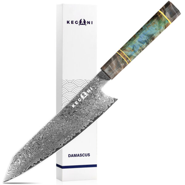 Kegani 8 Inch Kiritsuke Knife -Japanese Chef Knife-Damascus 67-layers VG10 Stainless Steel Kitchen Knife,Professional Chef's Knife For Cutting Meat And Vegetables - Image 7