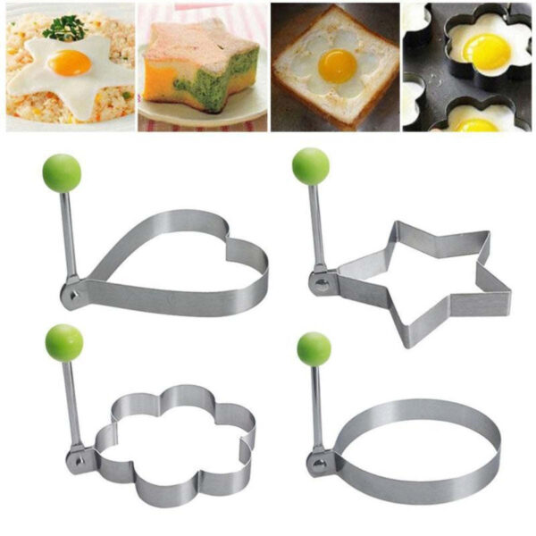 Stainless Steel 5 pc Egg and Pancake Mold Set - Image 3