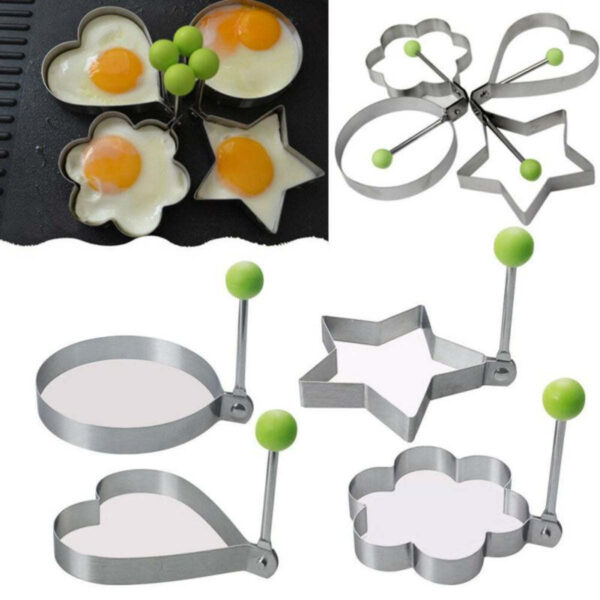 Stainless Steel 5 pc Egg and Pancake Mold Set - Image 4