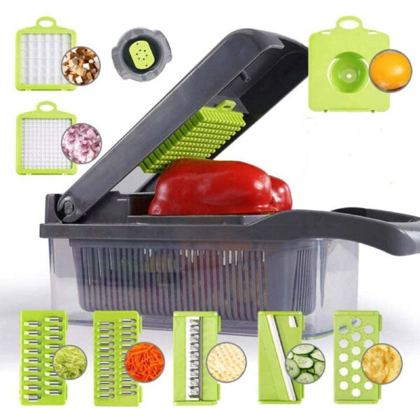 Multifunction Vegetable Fruit Slicer Chopper Food Container - Image 3