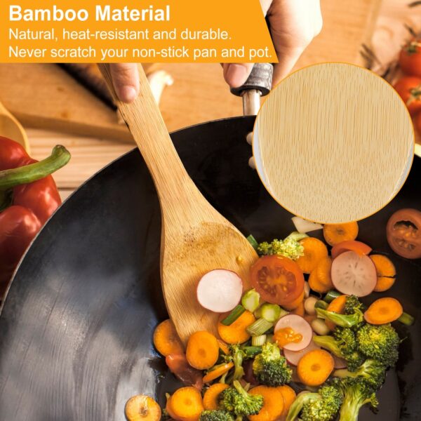 6Pcs Cooking Utensil Bamboo Wooden Spoons Spatula Kitchen Cooking Tools - Image 2