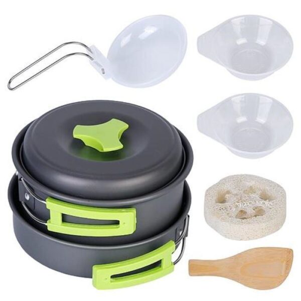 Outdoor Hiking Picnic Camping Cookware Set Picnic Stove Aluminum Pot Pans Kit - Image 25