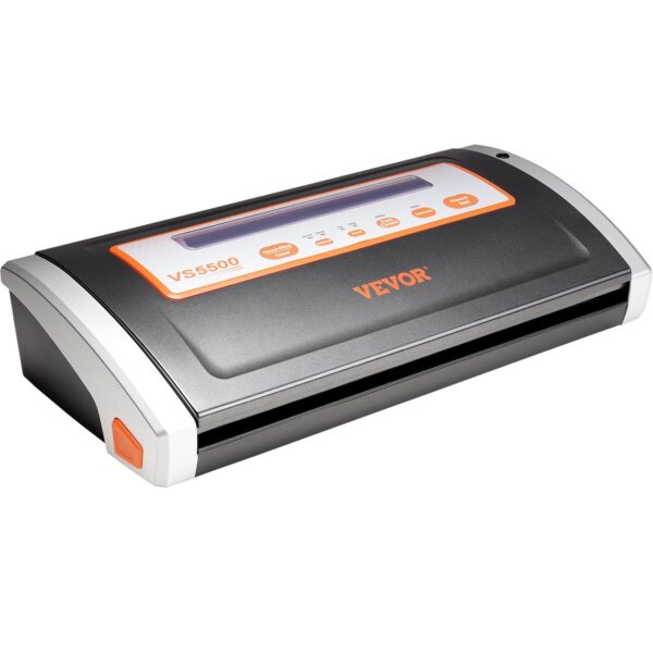 VEVOR Vacuum Sealer Machine, 80Kpa 130W Powerful, Multifunctional for Dry and Moist Food Storage, Automatic and Manual Air Sealing System with Built-in Cutter, 2 Bag Rolls and an External Hose