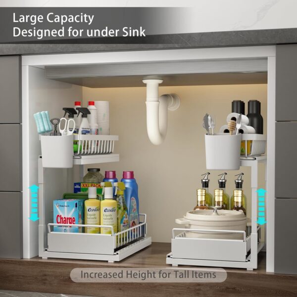 Double Sliding Metal Under Sink Organizer L Shape - Image 9