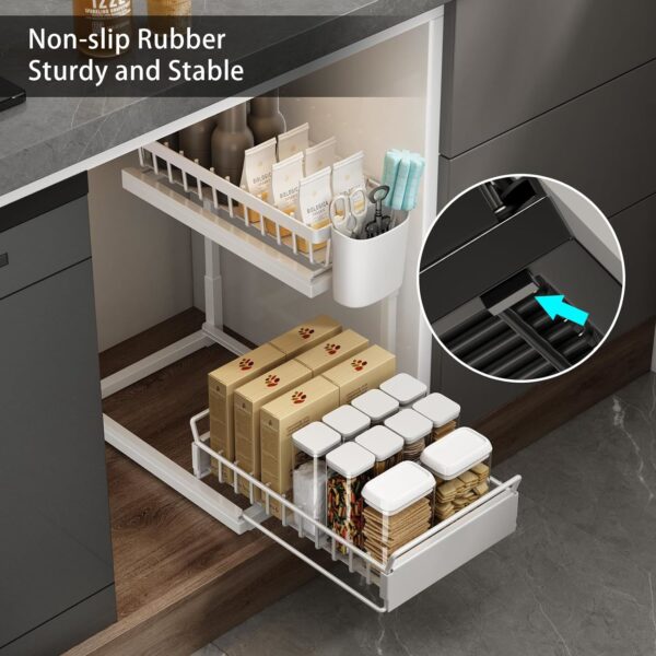 Double Sliding Metal Under Sink Organizer L Shape - Image 10