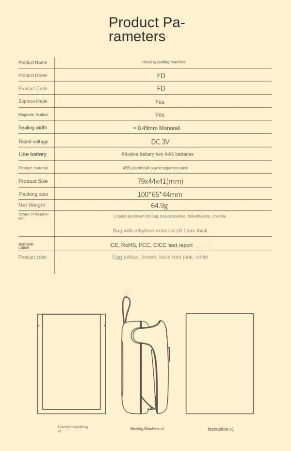 Mini Bag Sealer,  Handheld Heat Vacuum Sealer, 2 in 1 Sealer and Cutter with Lanyard, Portable Resealer Machine for Plastic Bags Food Storage Snacks Freshness - Image 5