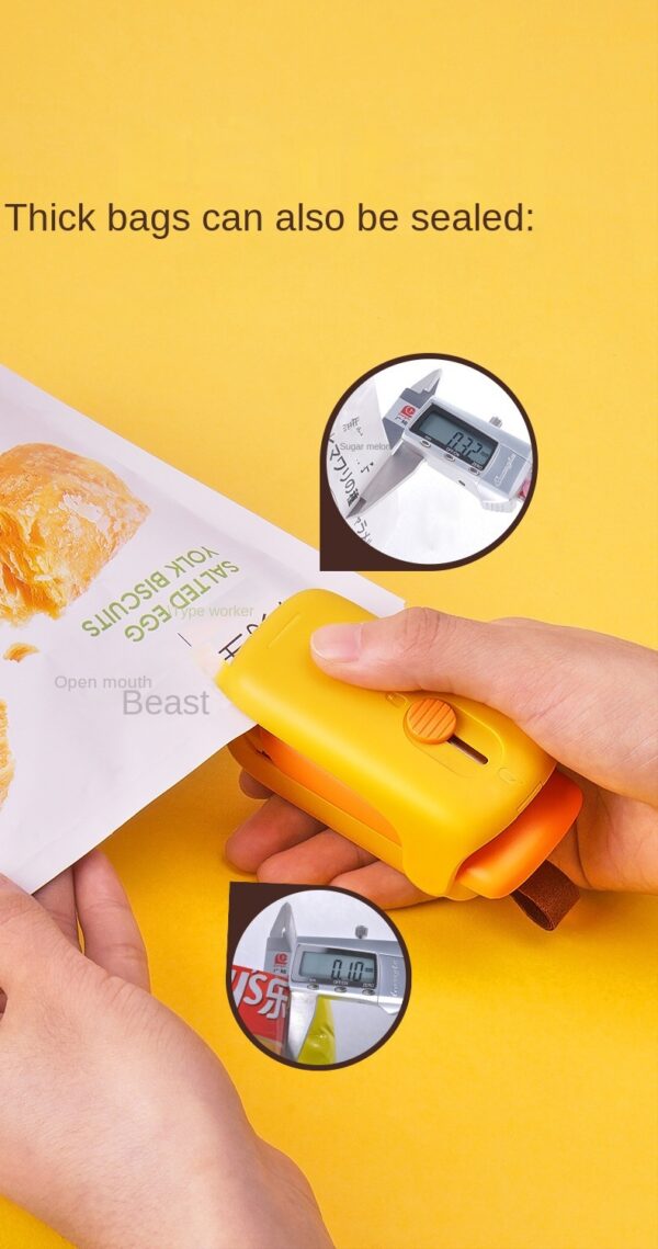 Mini Bag Sealer,  Handheld Heat Vacuum Sealer, 2 in 1 Sealer and Cutter with Lanyard, Portable Resealer Machine for Plastic Bags Food Storage Snacks Freshness - Image 10