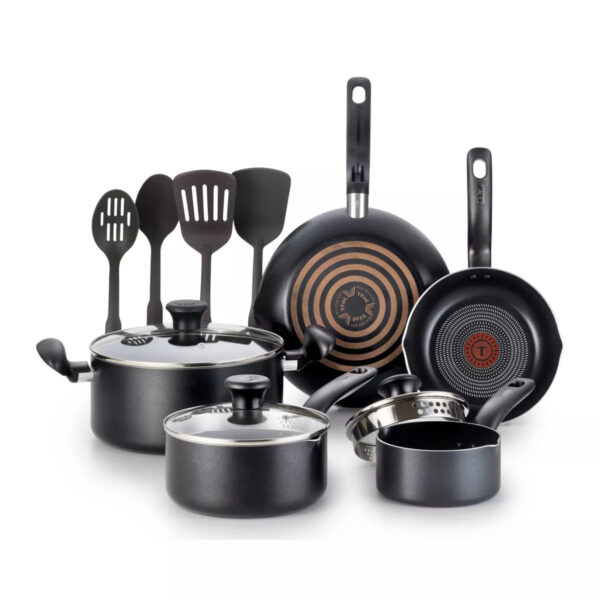 12pc Simply Cook Nonstick Cookware Set Black