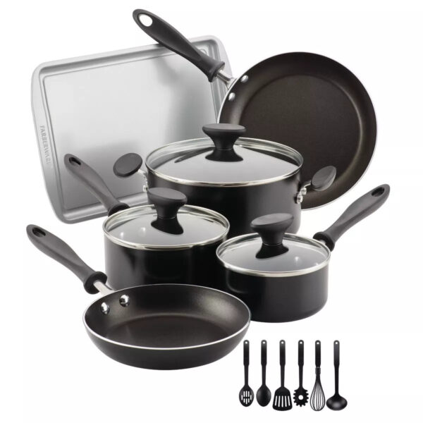 15pc Aluminum Nonstick Cookware Set with Prestige Tools - Image 5