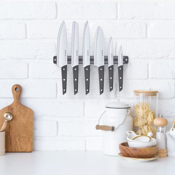 Magnetic knife Strip with Knife set, 6 piece knife set with knife holder, kitchen knife set with magnetic knife block, 13.2inch multipurpose magnetic knife holder for wall - Image 5