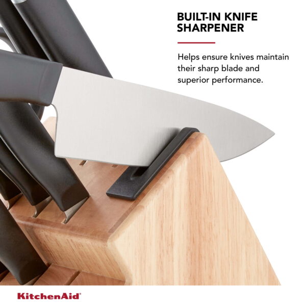 Classic Japanese Steel 12-Piece Knife Block Set with Built-in Knife Sharpener, White - Image 5