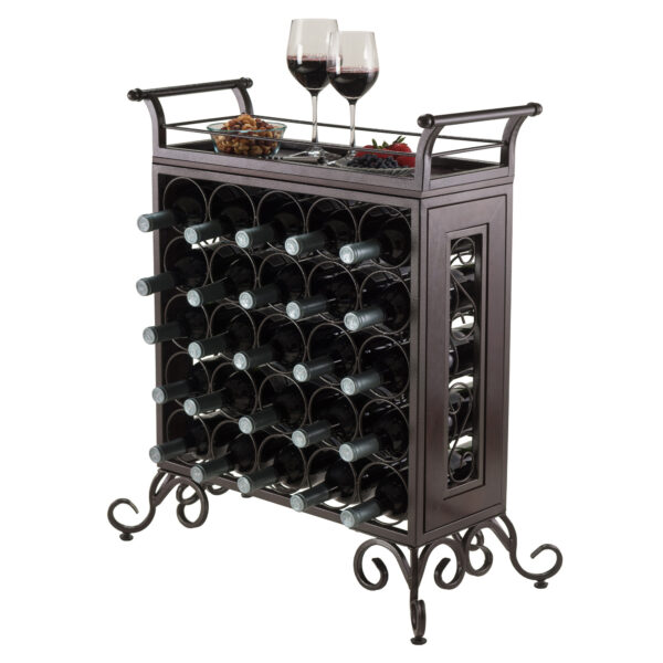 Silvano Wine Rack 5x5 with Removable Tray; Dark Bronze - Image 3