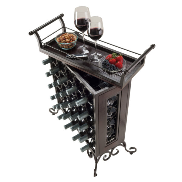 Silvano Wine Rack 5x5 with Removable Tray; Dark Bronze - Image 4