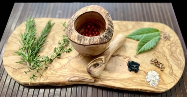 Olive Wood Rustic Mortar and Pestle - Image 7