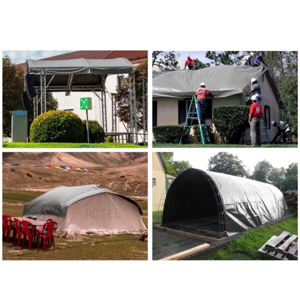 16x20ft Heavy Duty Poly Tarp/ Silver+Black - Image 9