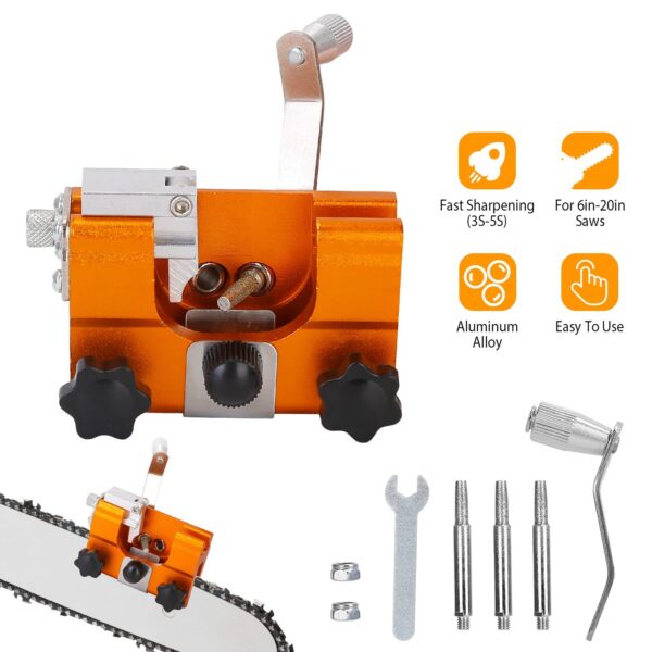 Chainsaw Chain Sharpening Jig Universal Chainsaw Sharpener Kit Hand Crank Chain Sharpener for Electric Saw for Lumberjack Garden Worker - Image 2