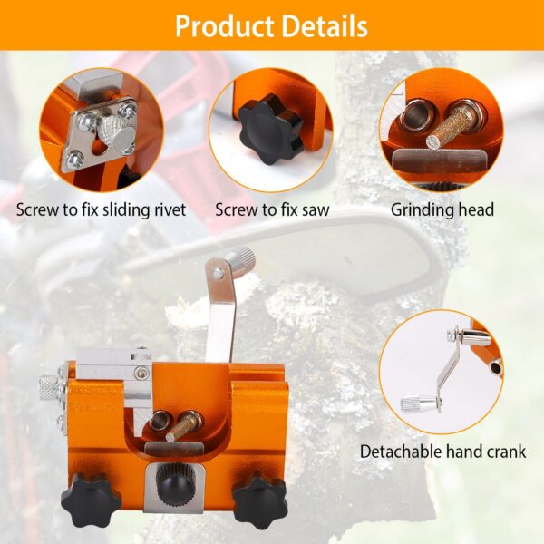 Chainsaw Chain Sharpening Jig Universal Chainsaw Sharpener Kit Hand Crank Chain Sharpener for Electric Saw for Lumberjack Garden Worker - Image 5