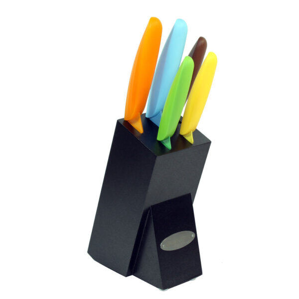 Oceanstar KS1217 6-Piece Non-Stick Coating knife set with Block, Elegant Black - Image 3