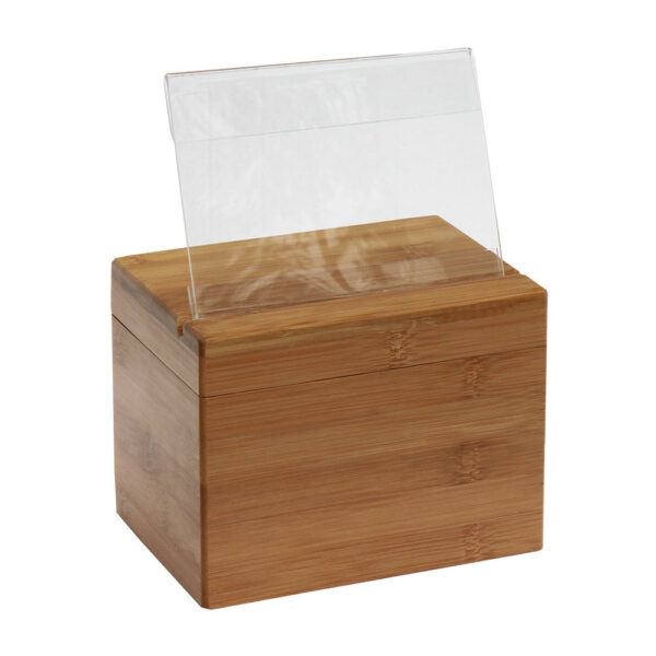 Oceanstar Bamboo Recipe Box with Divider - Image 4